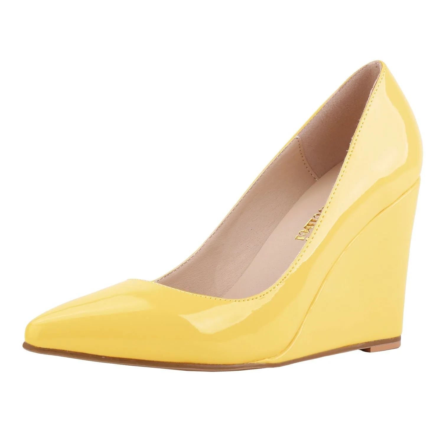 Sweet and Versatile Patent Leather Wedge Heels Shoes