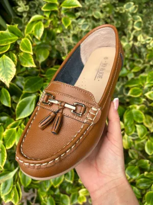 Tan Leather Tassel Loafer