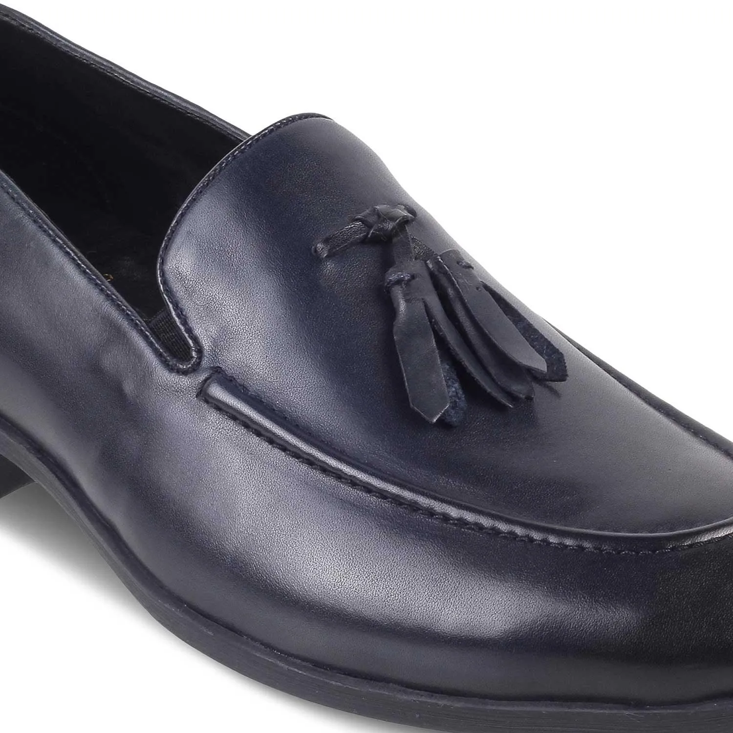 The Michan Blue Men's Leather Tassel Loafers Tresmode