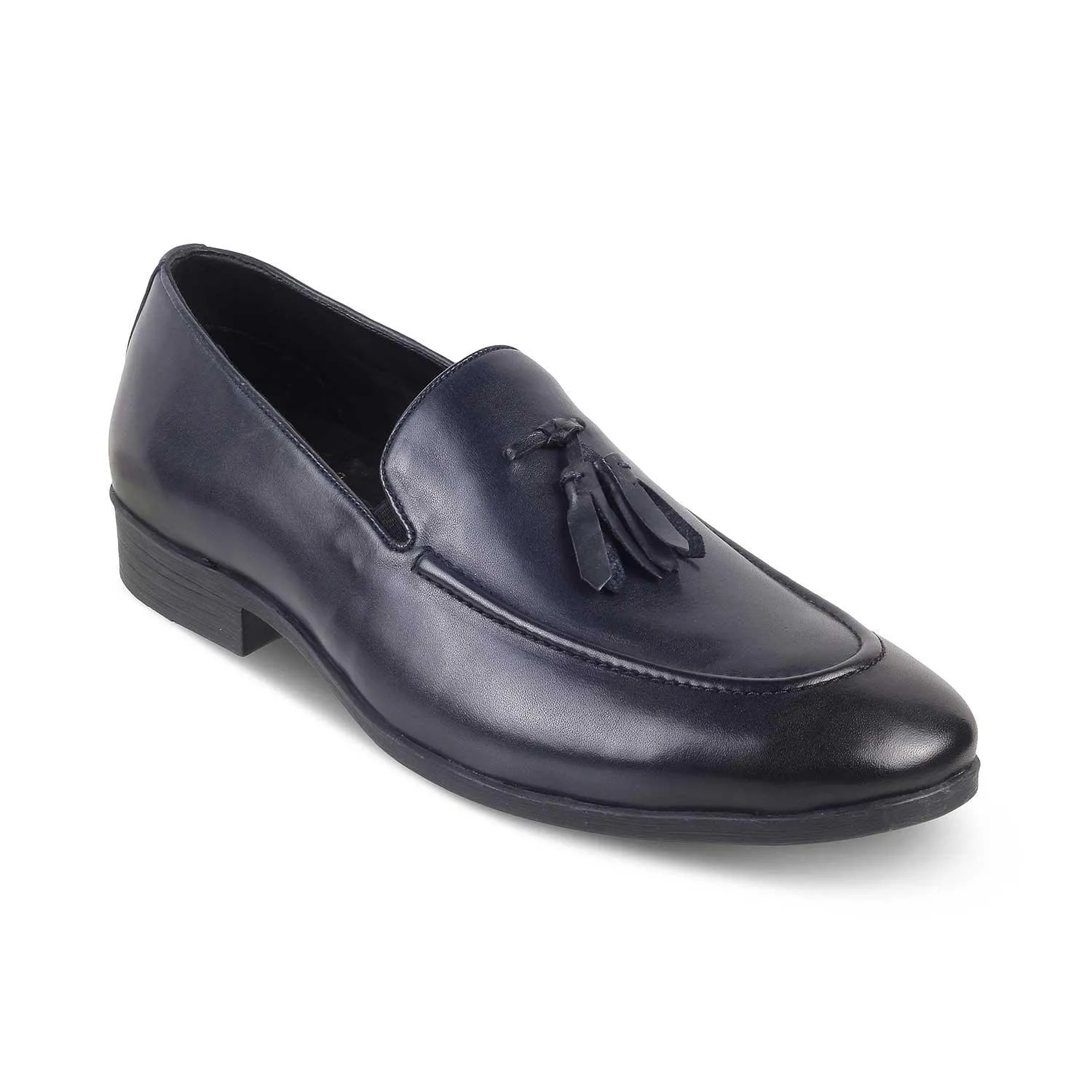 The Michan Blue Men's Leather Tassel Loafers Tresmode