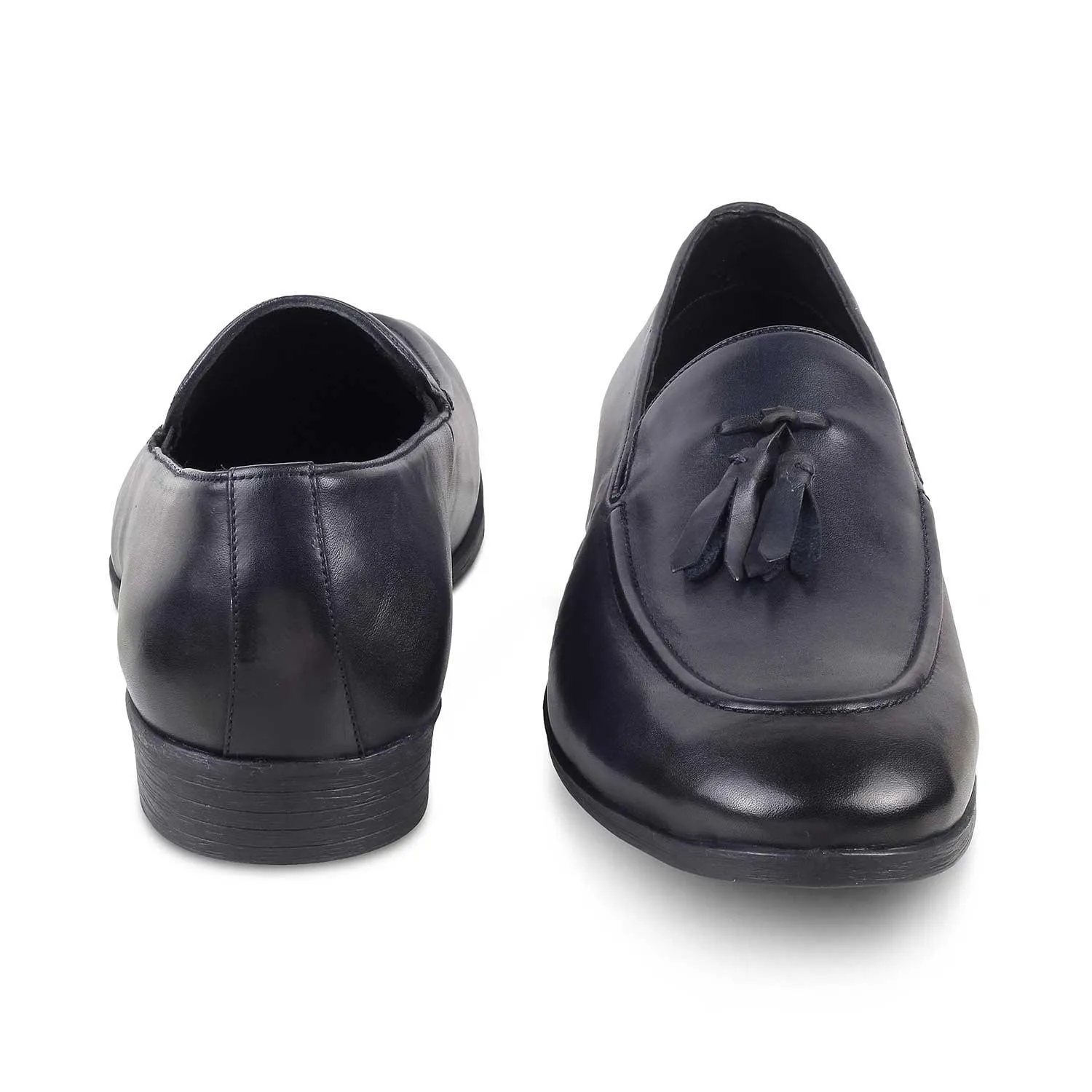 The Michan Blue Men's Leather Tassel Loafers Tresmode