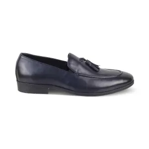 The Michan Blue Men's Leather Tassel Loafers Tresmode
