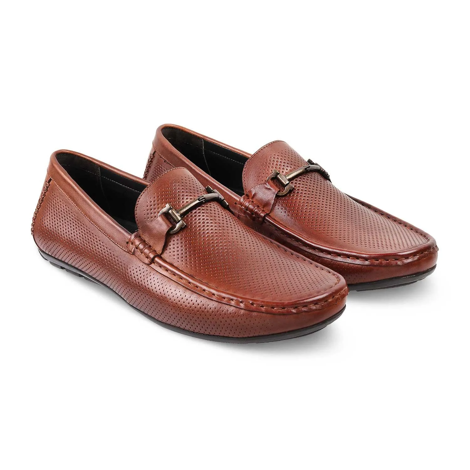 The Osteel Tan Men's Leather Loafers