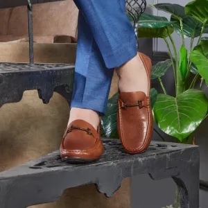 The Osteel Tan Men's Leather Loafers