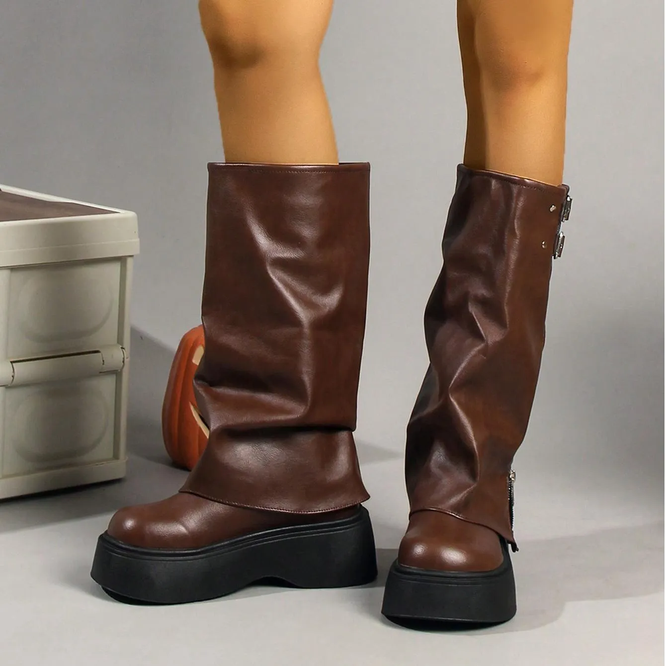 Tillbuy Platform Trouser Boots