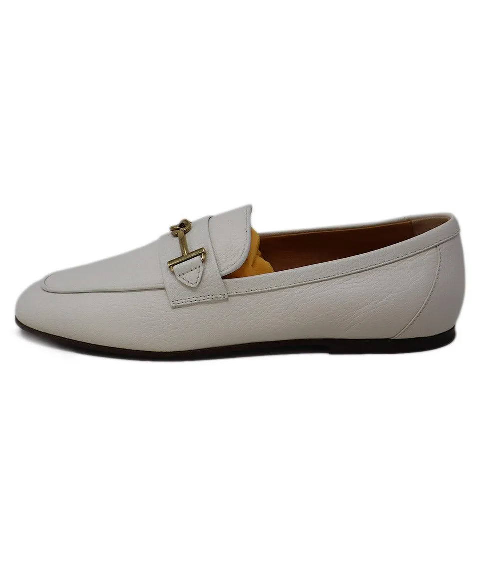 Tod's White Leather Loafers sz 8