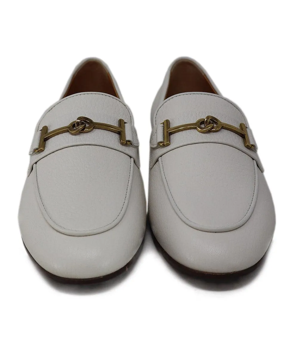 Tod's White Leather Loafers sz 8