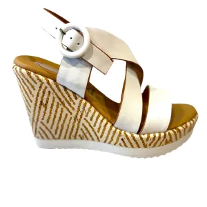 TREDY'S DESIGN 52281 White Leather Wedges
