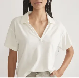 Vintage Slub Polo Tee - Vintage White