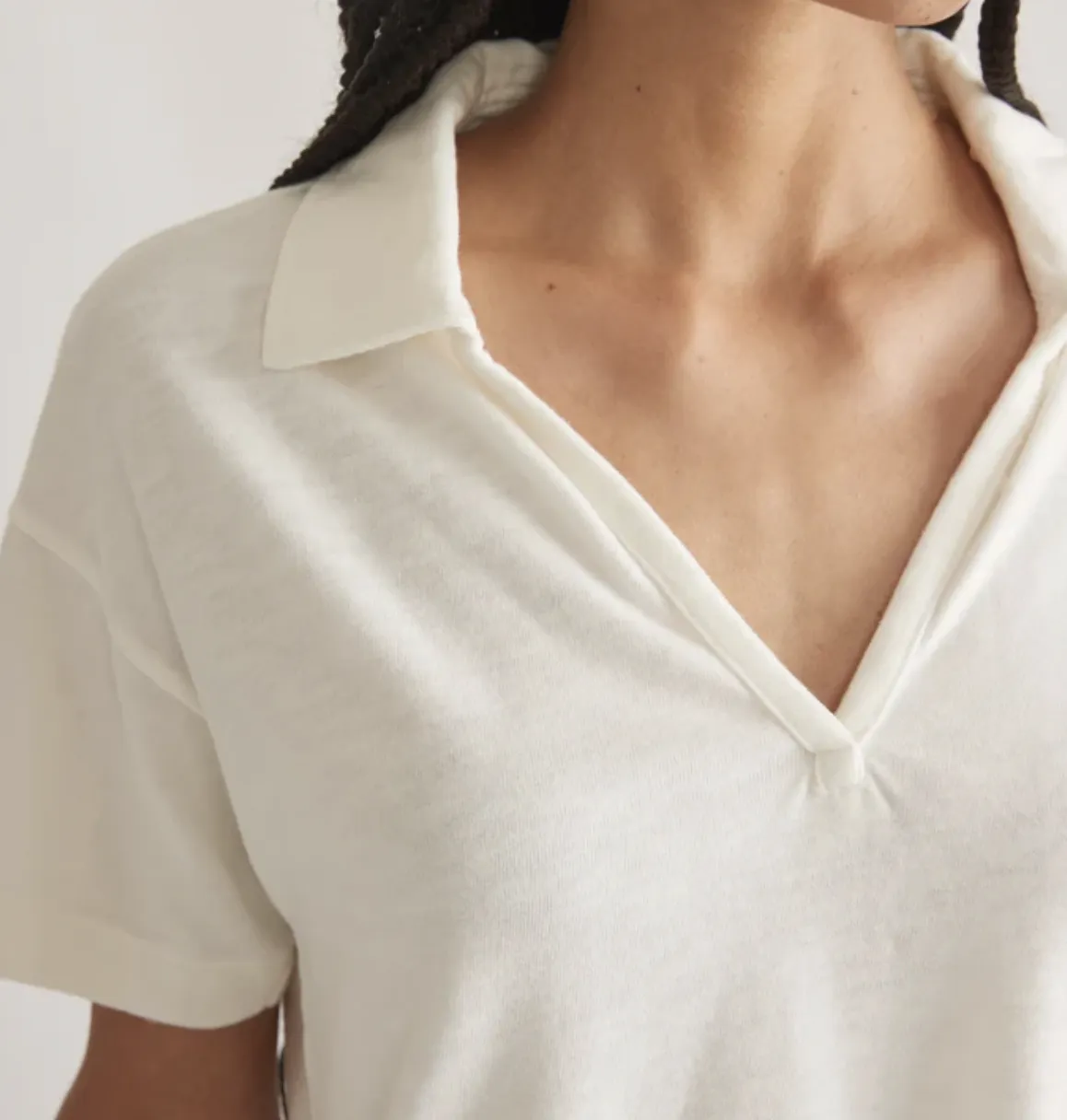 Vintage Slub Polo Tee - Vintage White