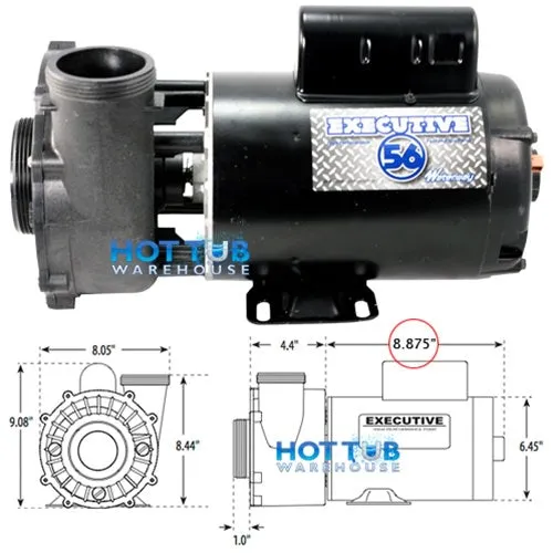 Waterway Executive 2 Horsepower 2 Spd 56 Frame Pump 3720821-13 - 2.5" Intake