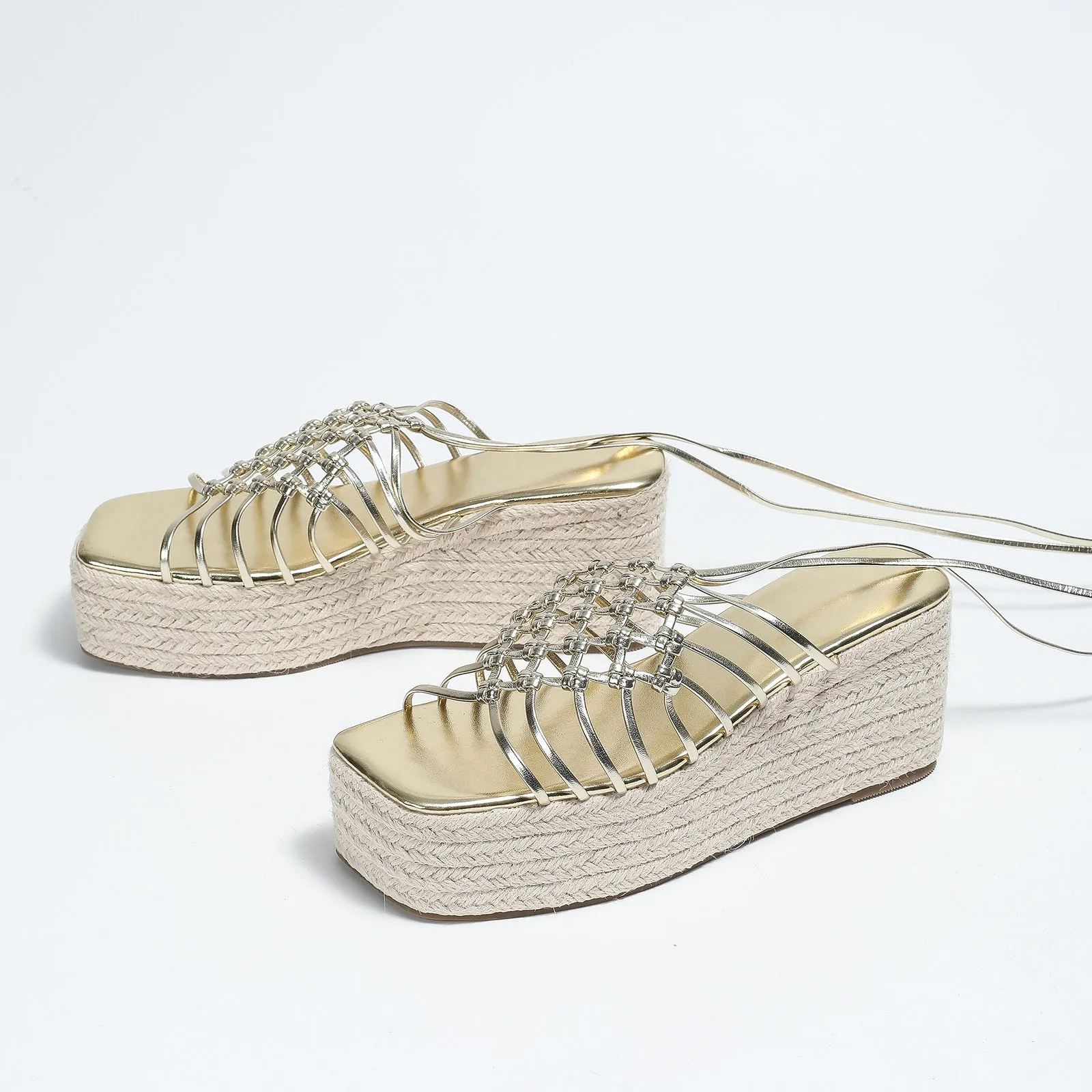 Watsonia Platform Strappy Wedge Sandals
