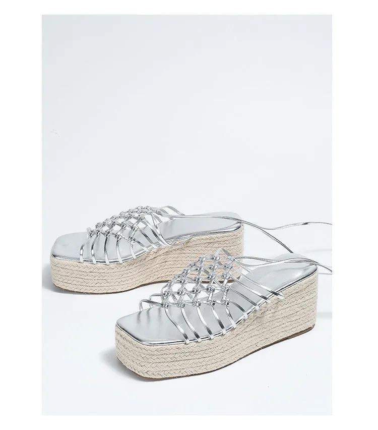Watsonia Platform Strappy Wedge Sandals