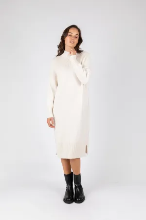 Willow Rib Panel Knit Dress - Ivory