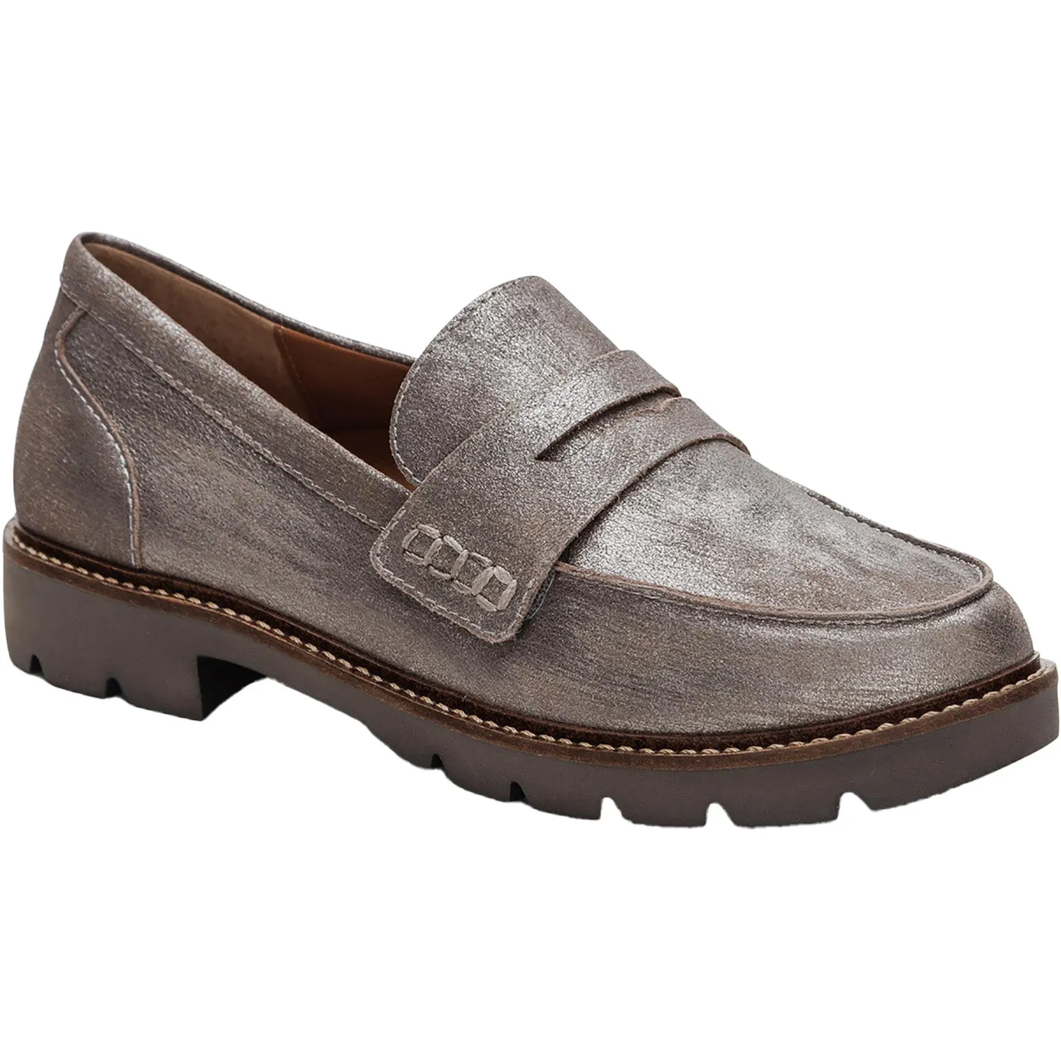 Women's Aetrex Collette Brushed Silver Leather