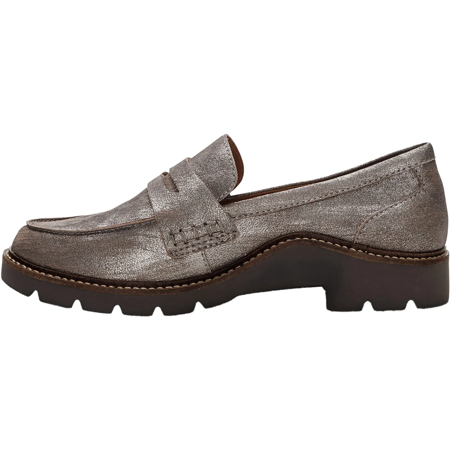 Women's Aetrex Collette Brushed Silver Leather