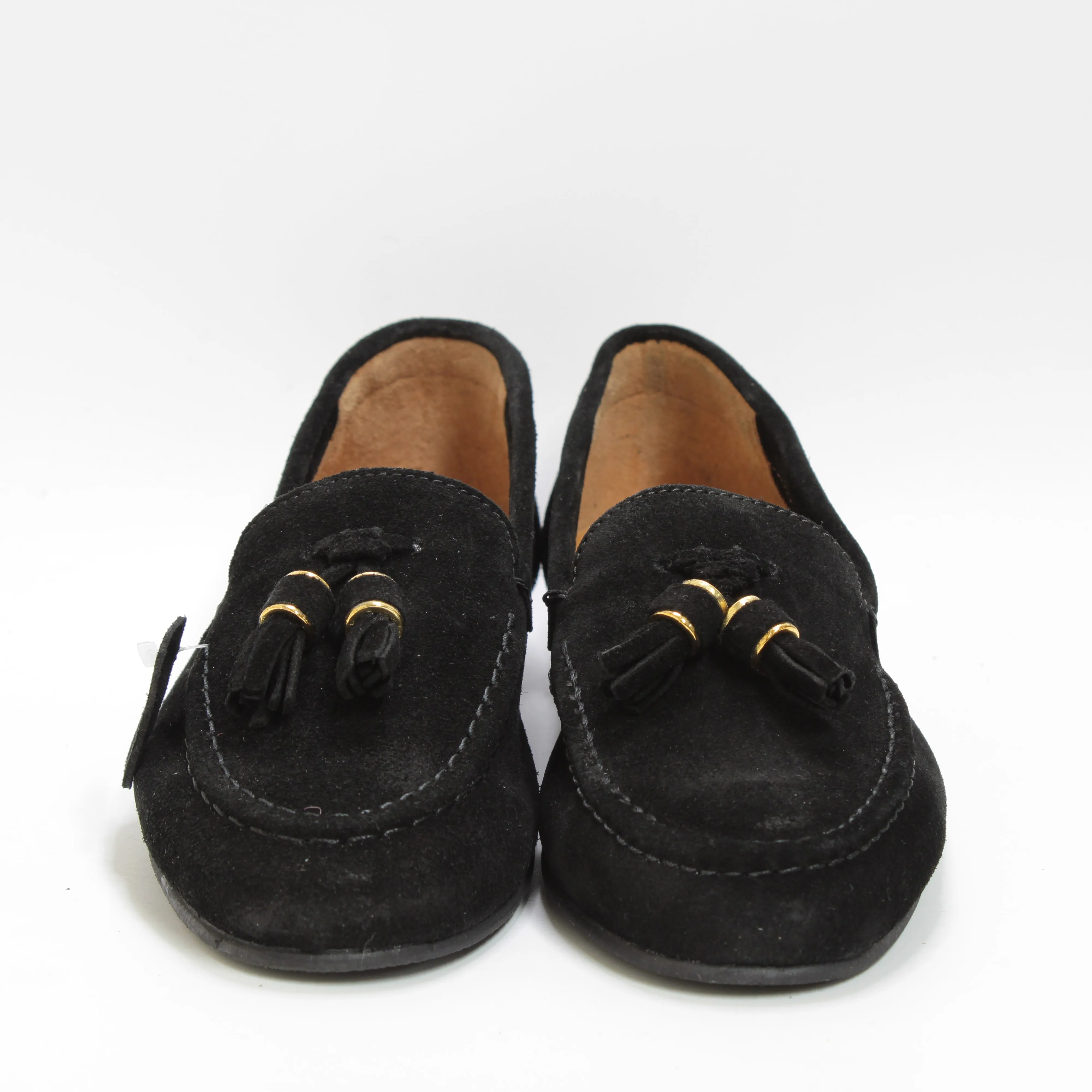 Womens Office Finity Tassel Loafers Black Suede
