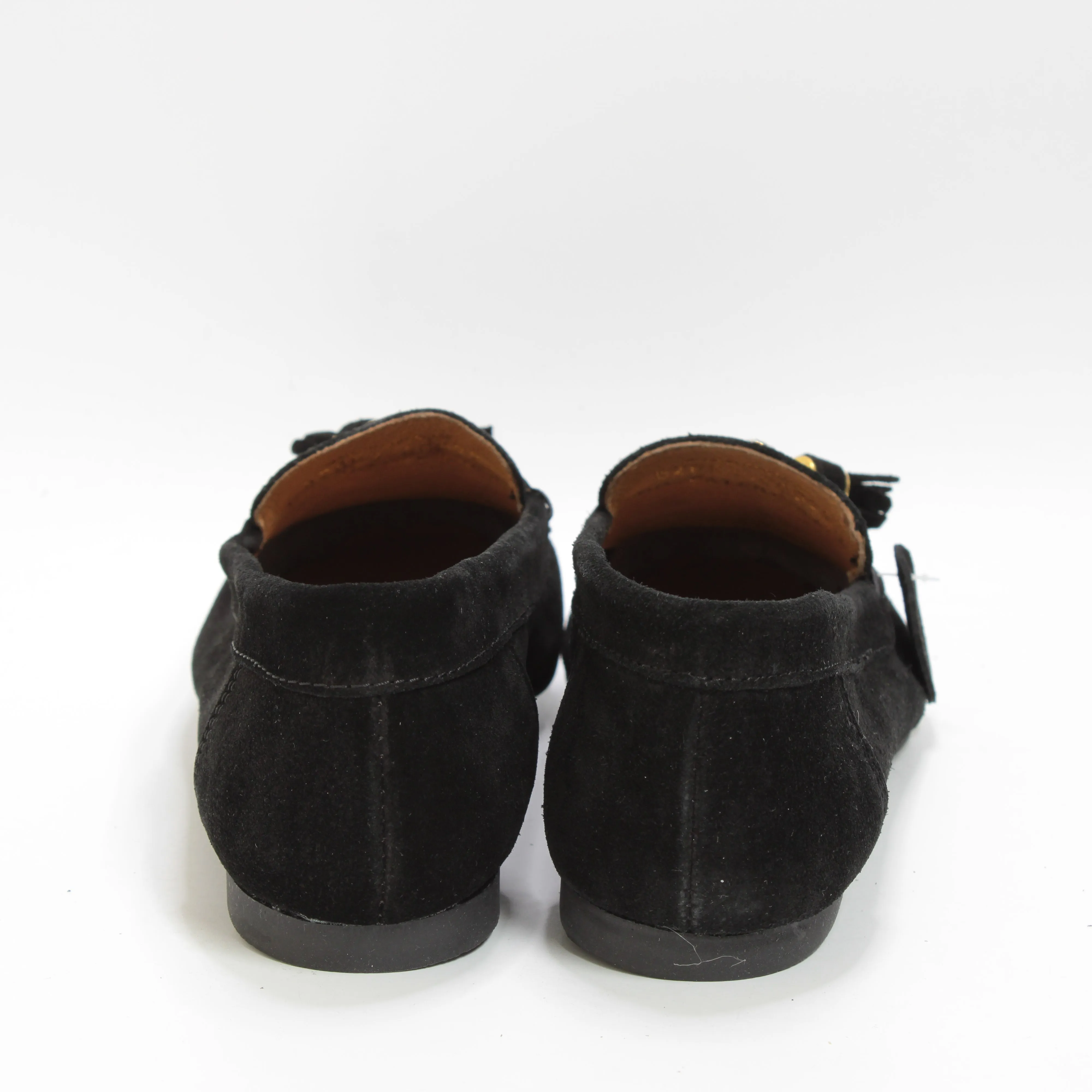 Womens Office Finity Tassel Loafers Black Suede