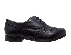 Womens Wide Fit Falmer Black Leather Lace-up Shoes
